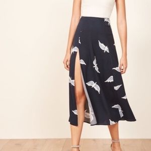 NWT Reformation Zoe Skirt Sparrow print